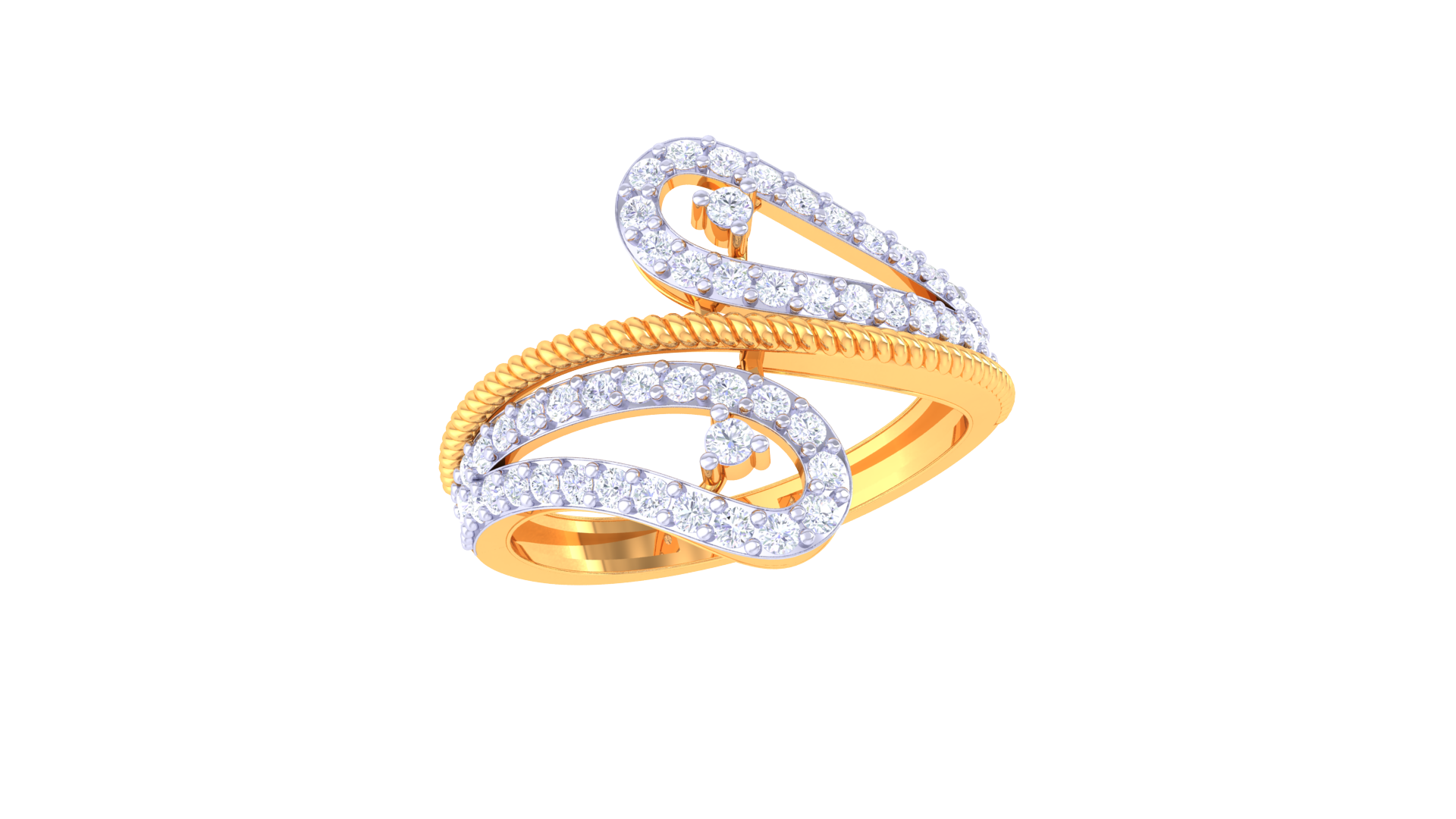 Shimmering Twist Dual Texture Ring