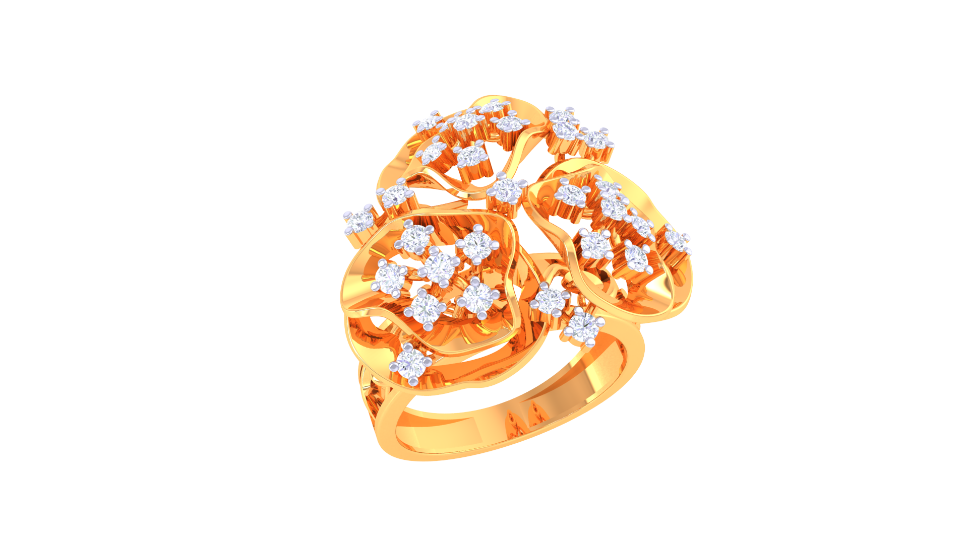 Radiant Vinework Sparkle Band Ring