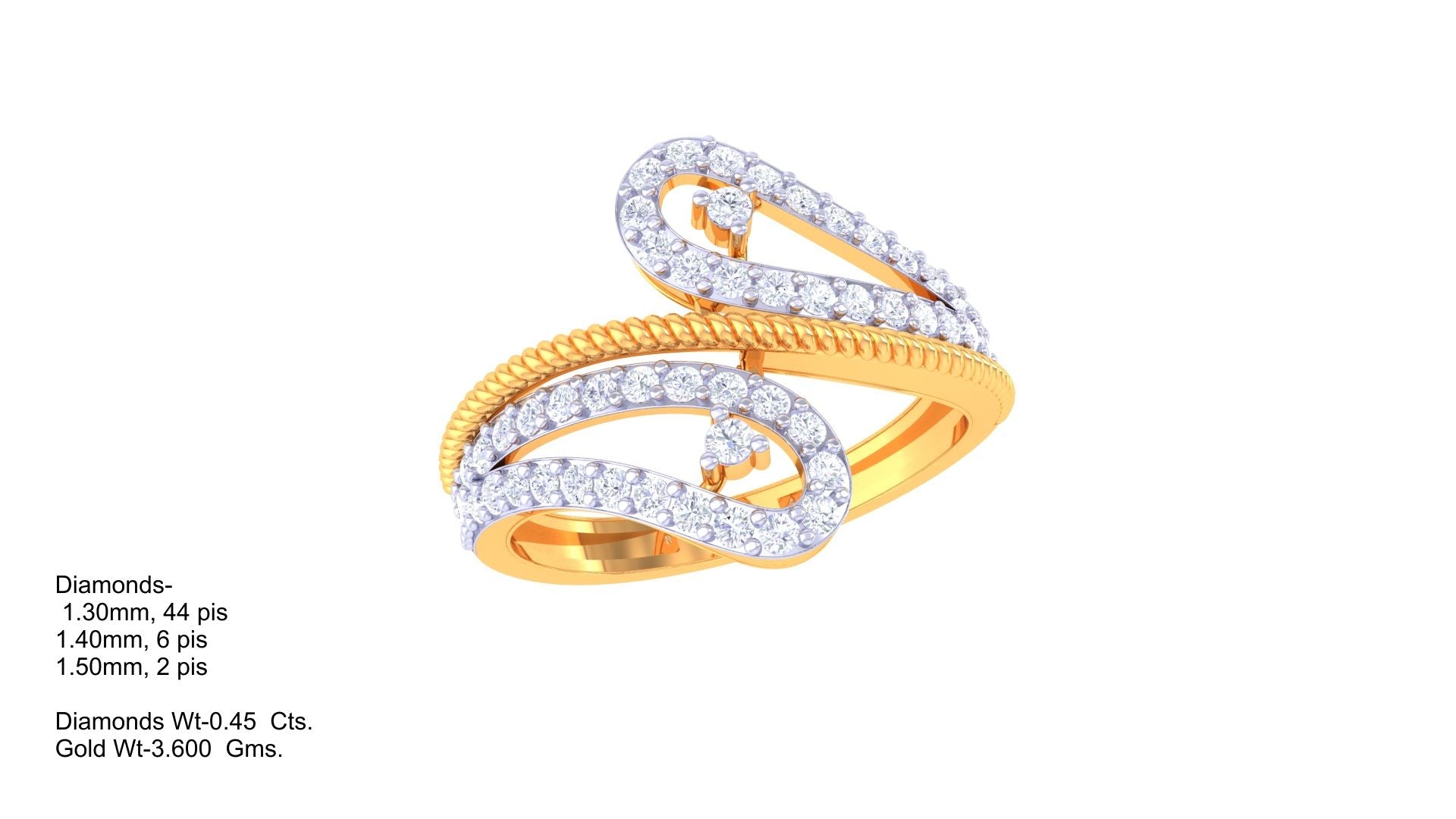 Shimmering Twist Dual Texture Ring