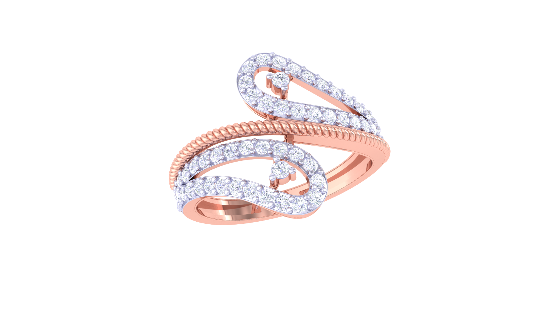 Shimmering Twist Dual Texture Ring