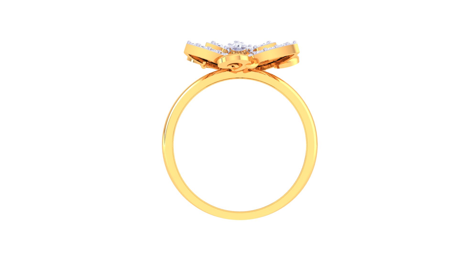 Triple Leaf Diamond Accent Ring