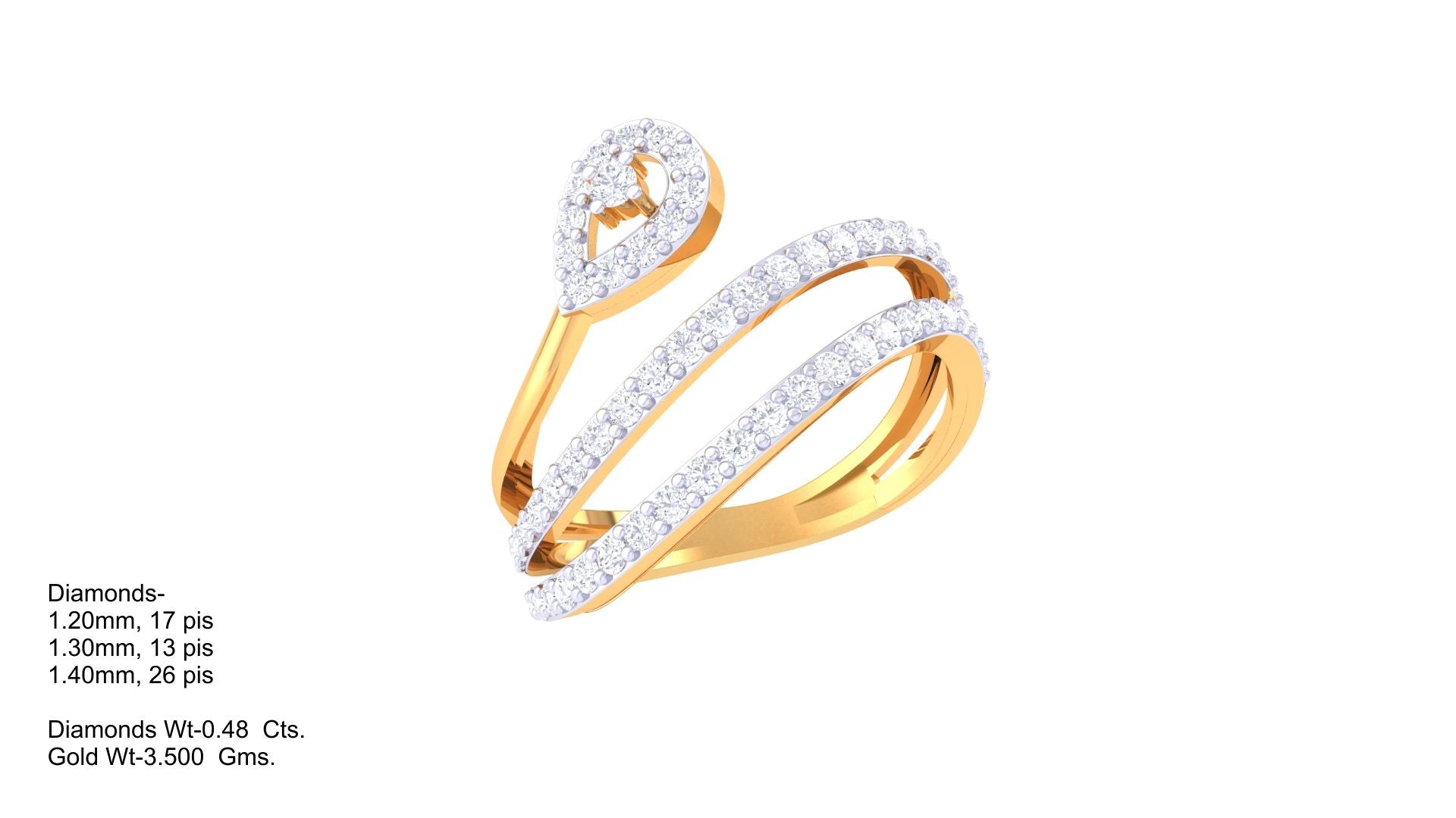Teardrop Duet Luster Ring