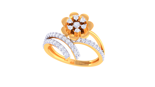 Radiant Flowerline Accent Designer Ring