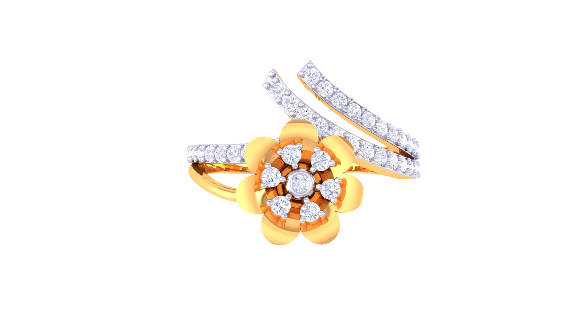Radiant Flowerline Accent Designer Ring