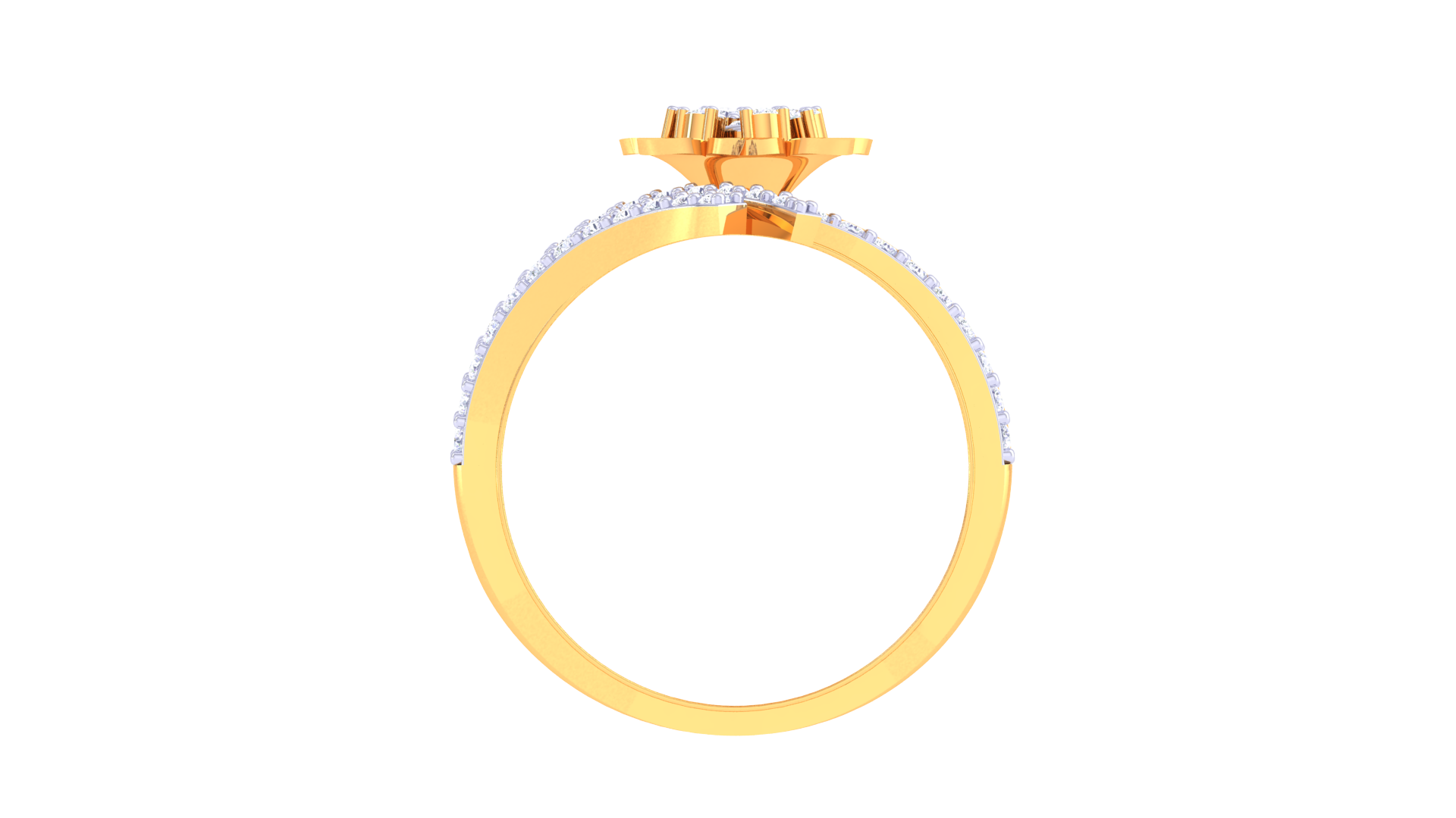 Radiant Flowerline Accent Designer Ring