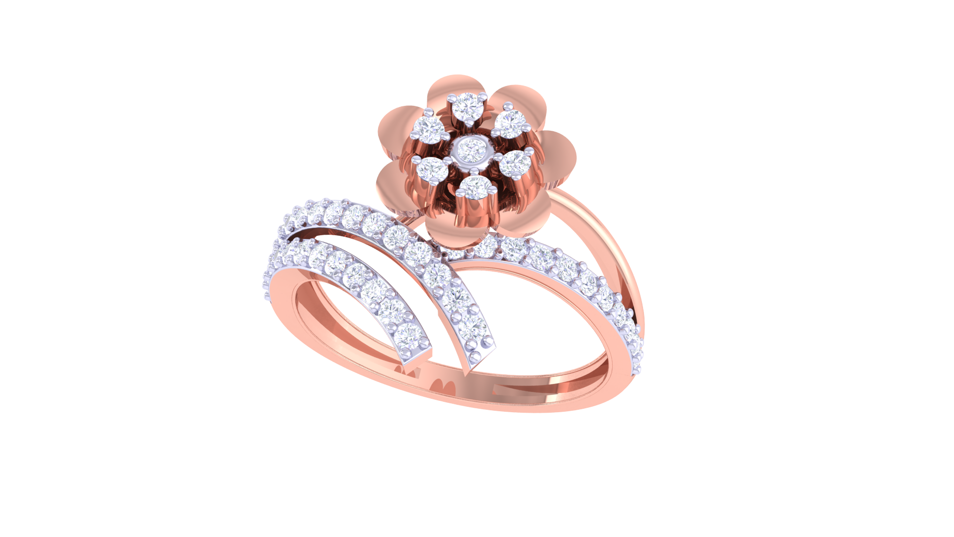 Radiant Flowerline Accent Designer Ring