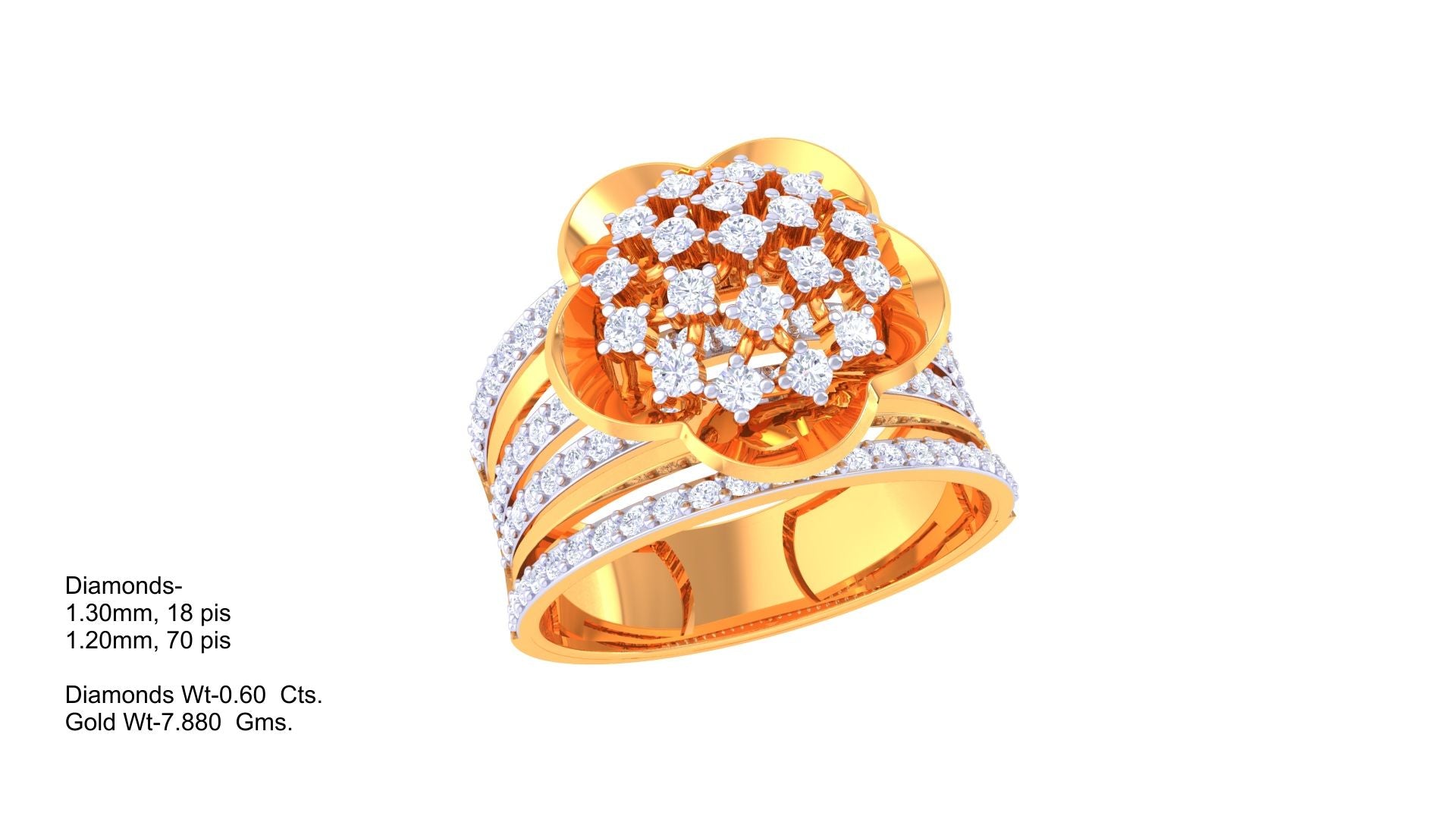 Blooming Aura Split Band Ring