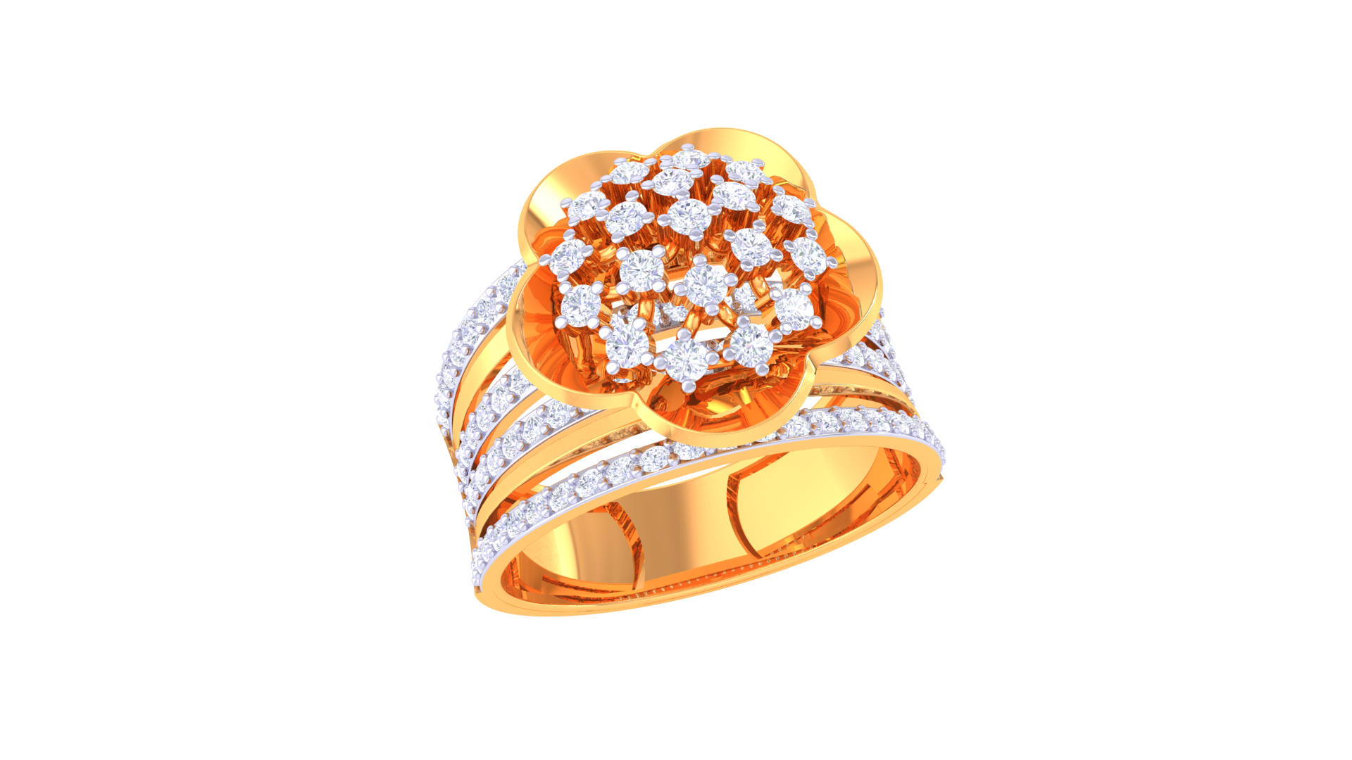Blooming Aura Split Band Ring