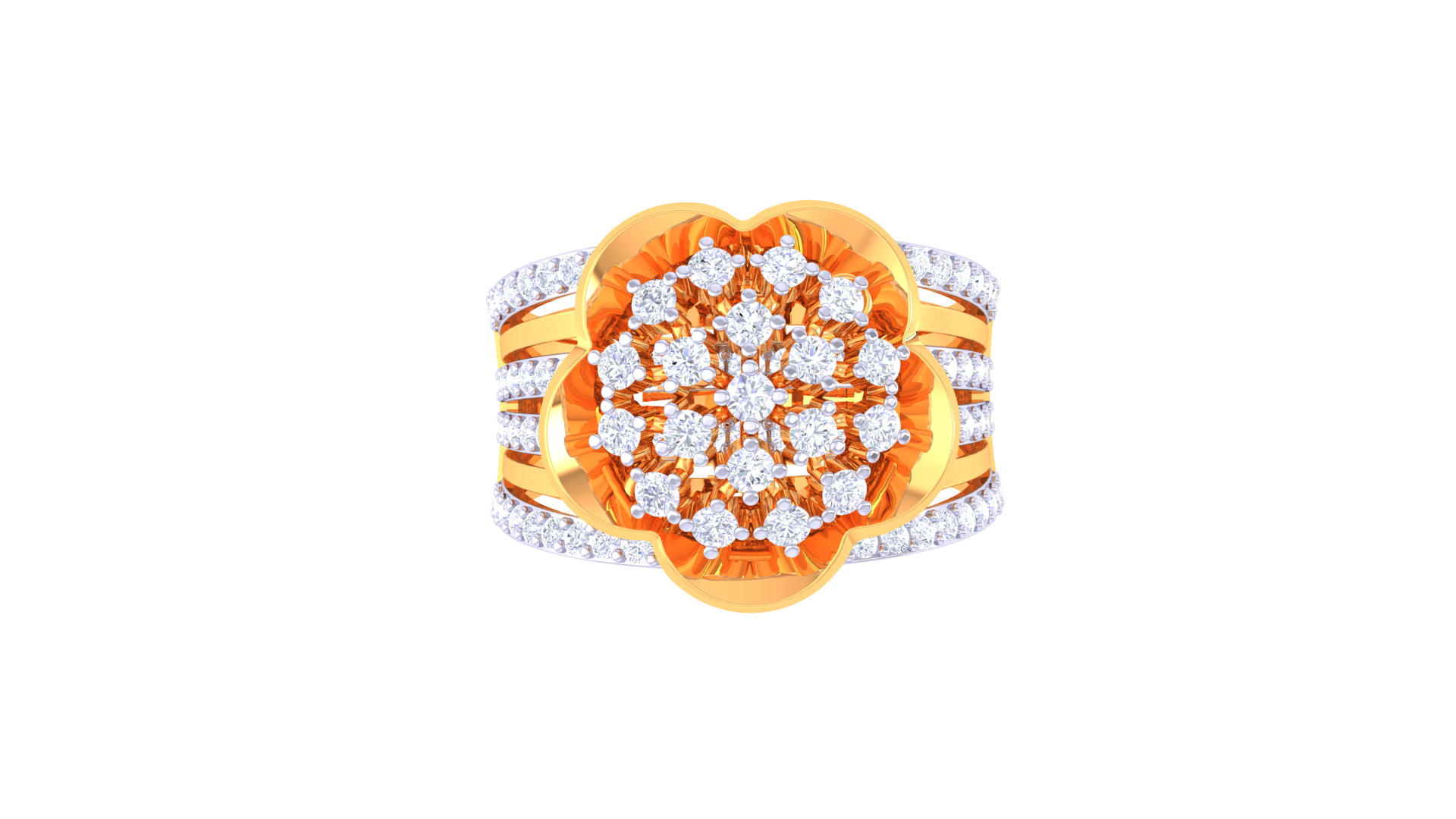Blooming Aura Split Band Ring