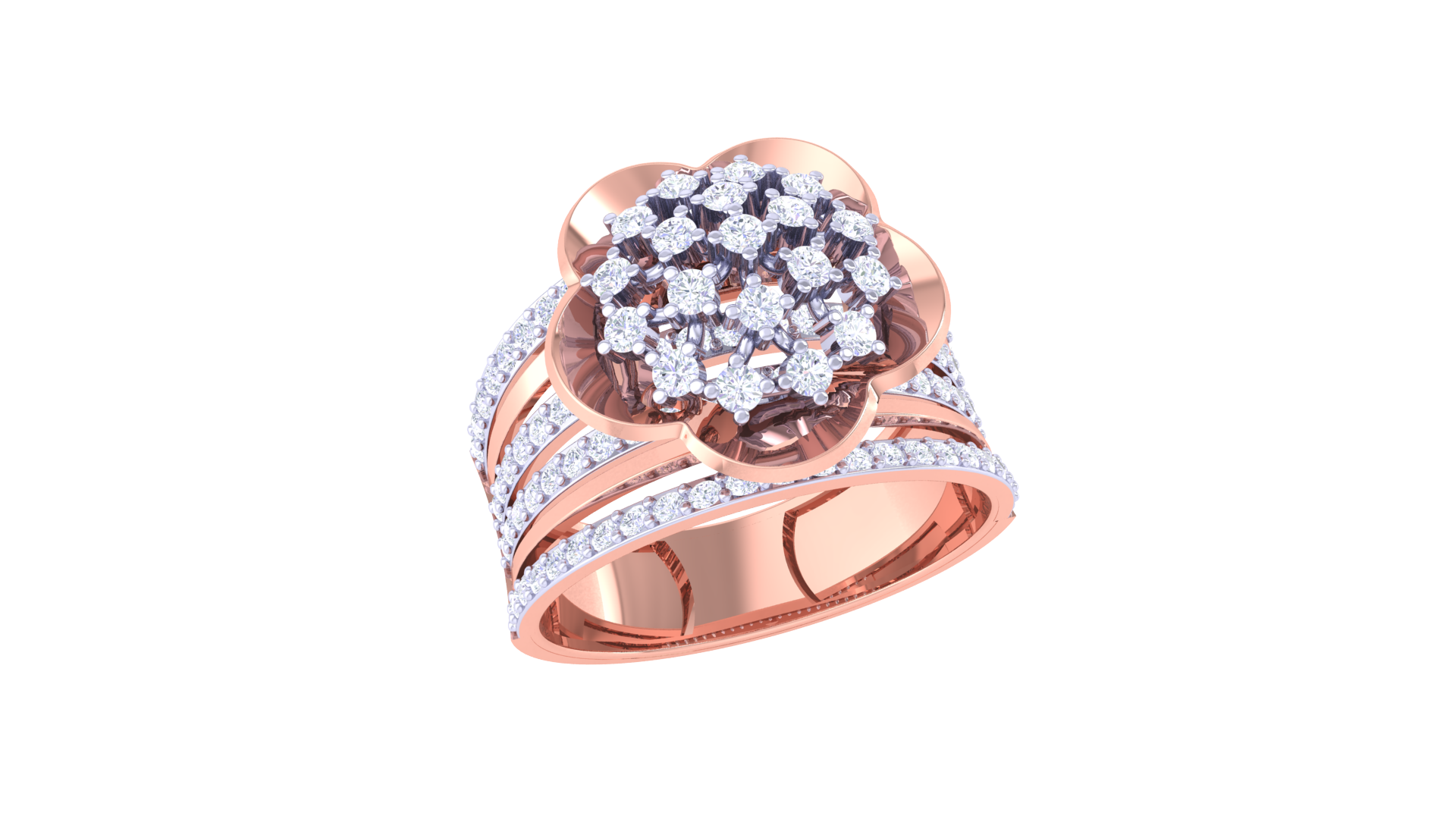 Blooming Aura Split Band Ring