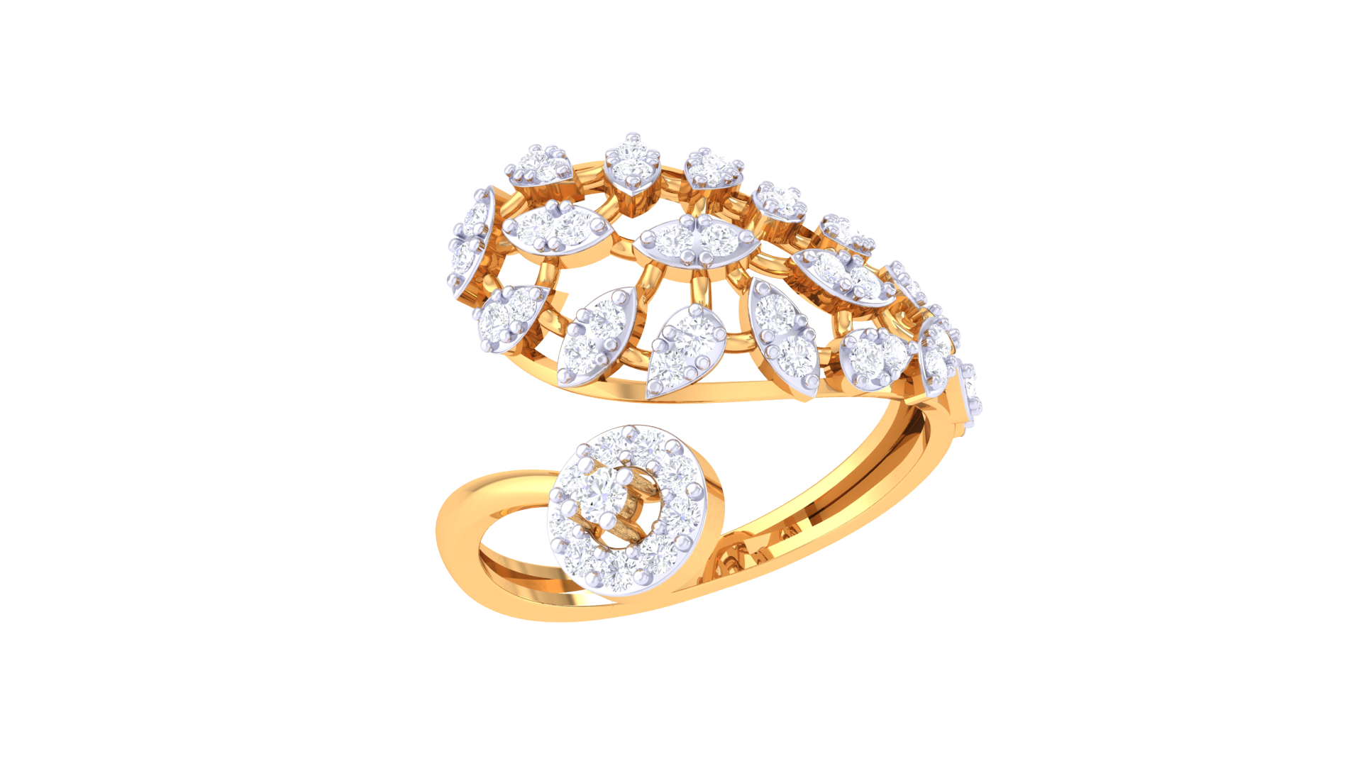 Elara Vine Diamond Crest Ring