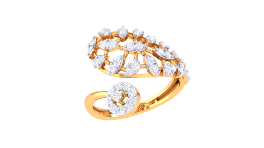 Elara Vine Diamond Crest Ring