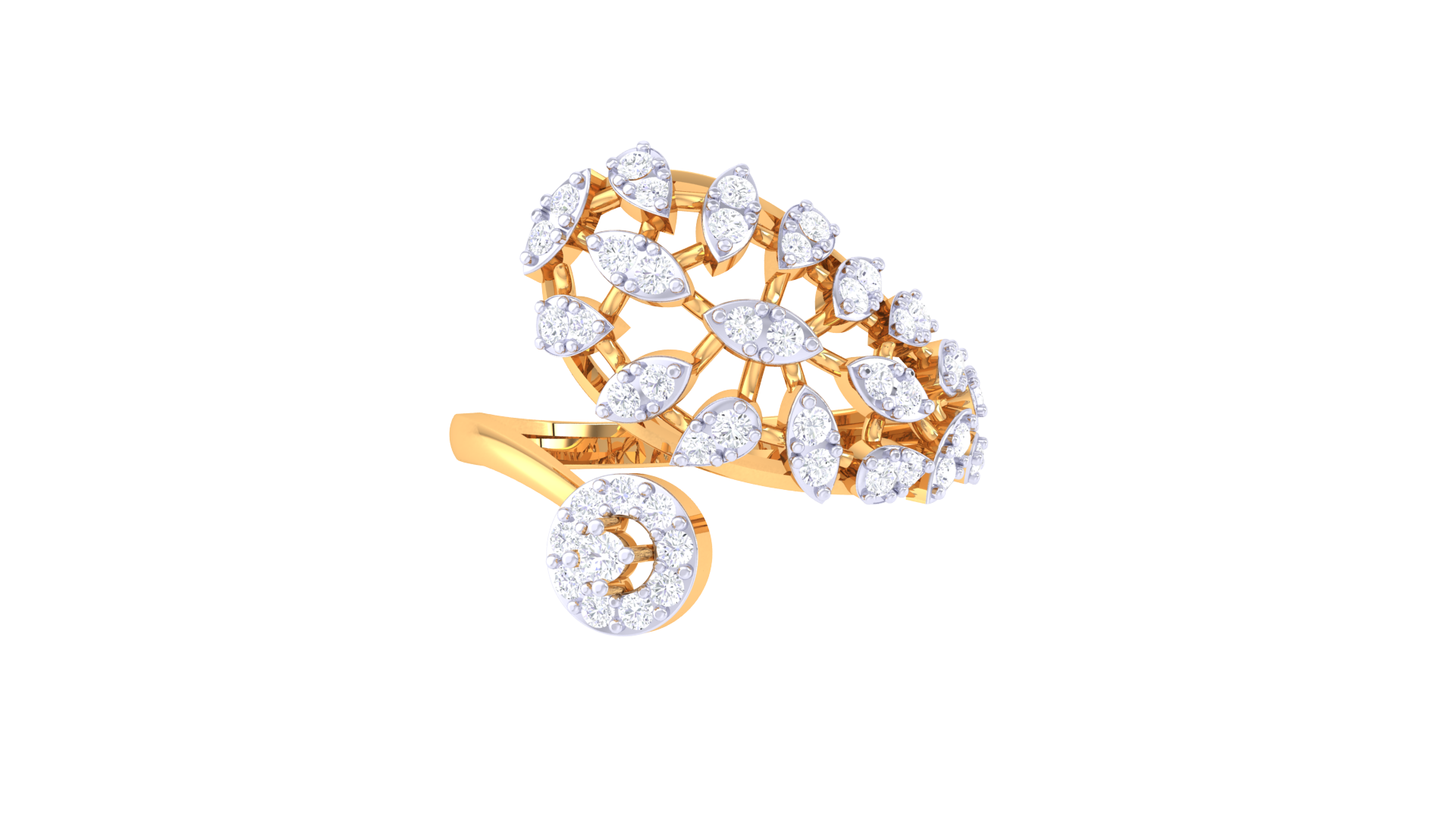 Elara Vine Diamond Crest Ring