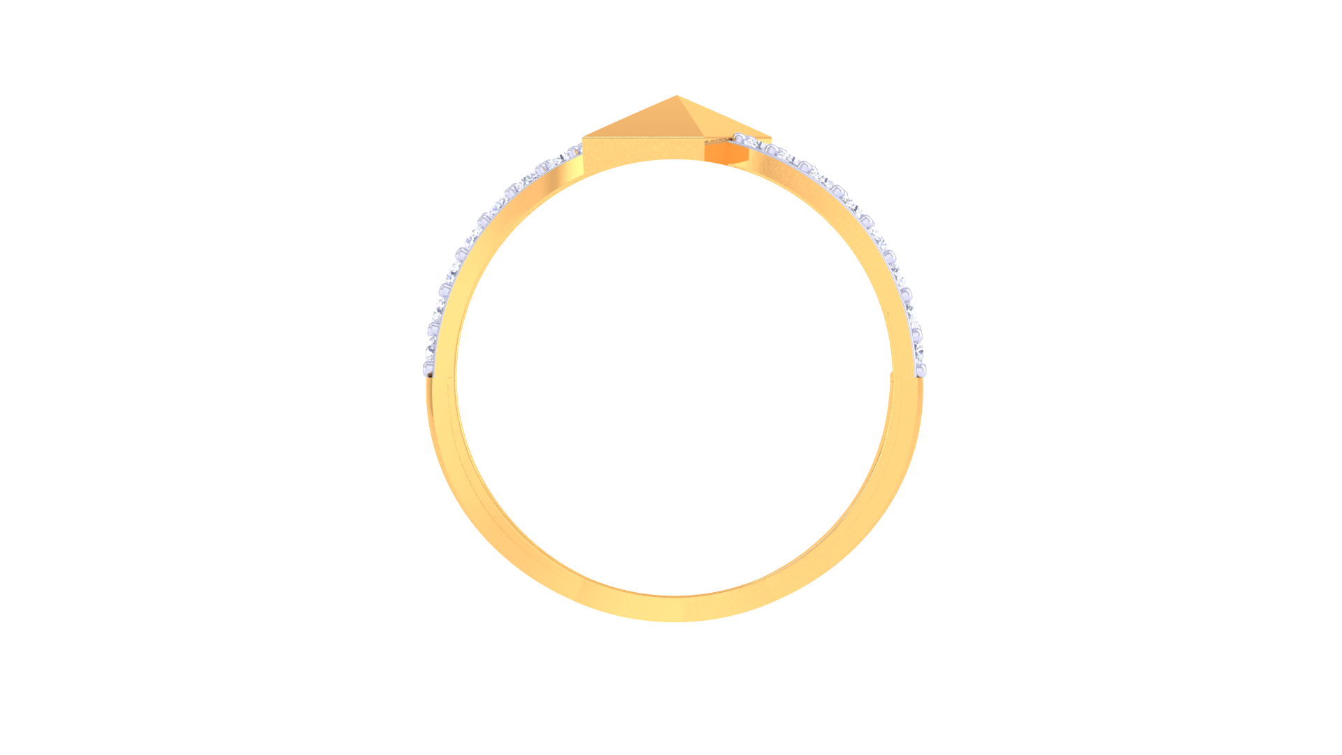 Pyramid Crest Diamond Curve Ring
