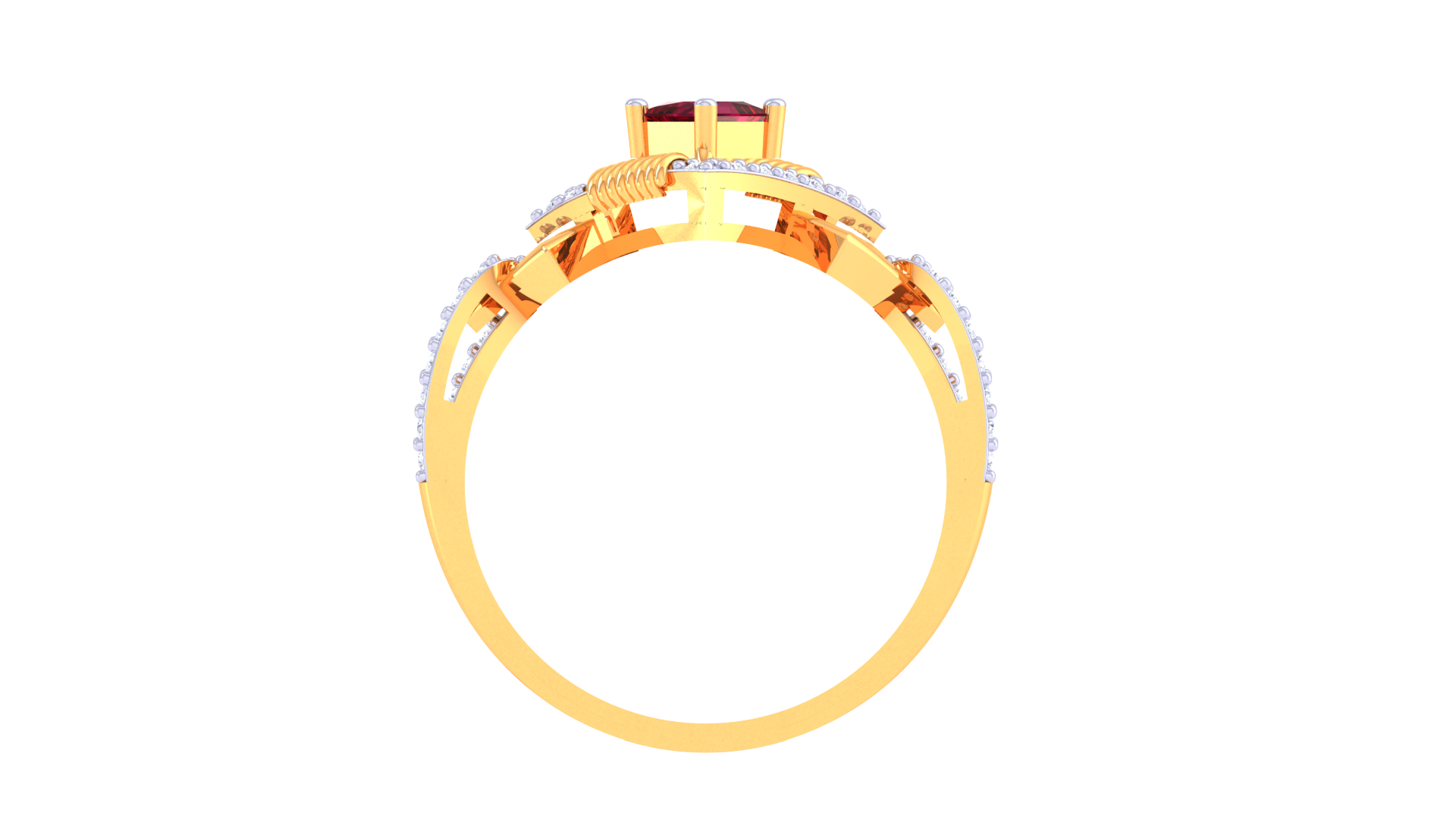Symphony Red Stone Urban Band Ring