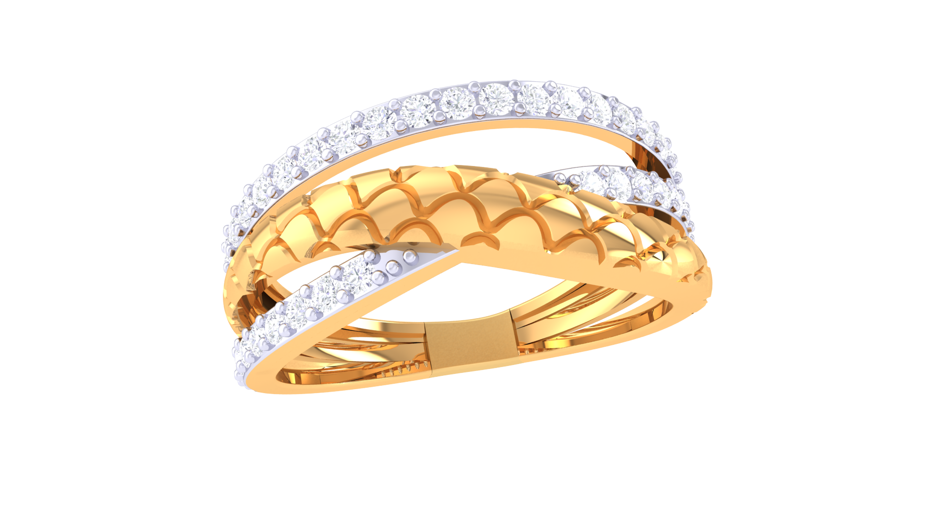 Serpentine Luxe Diamond Gold Ring