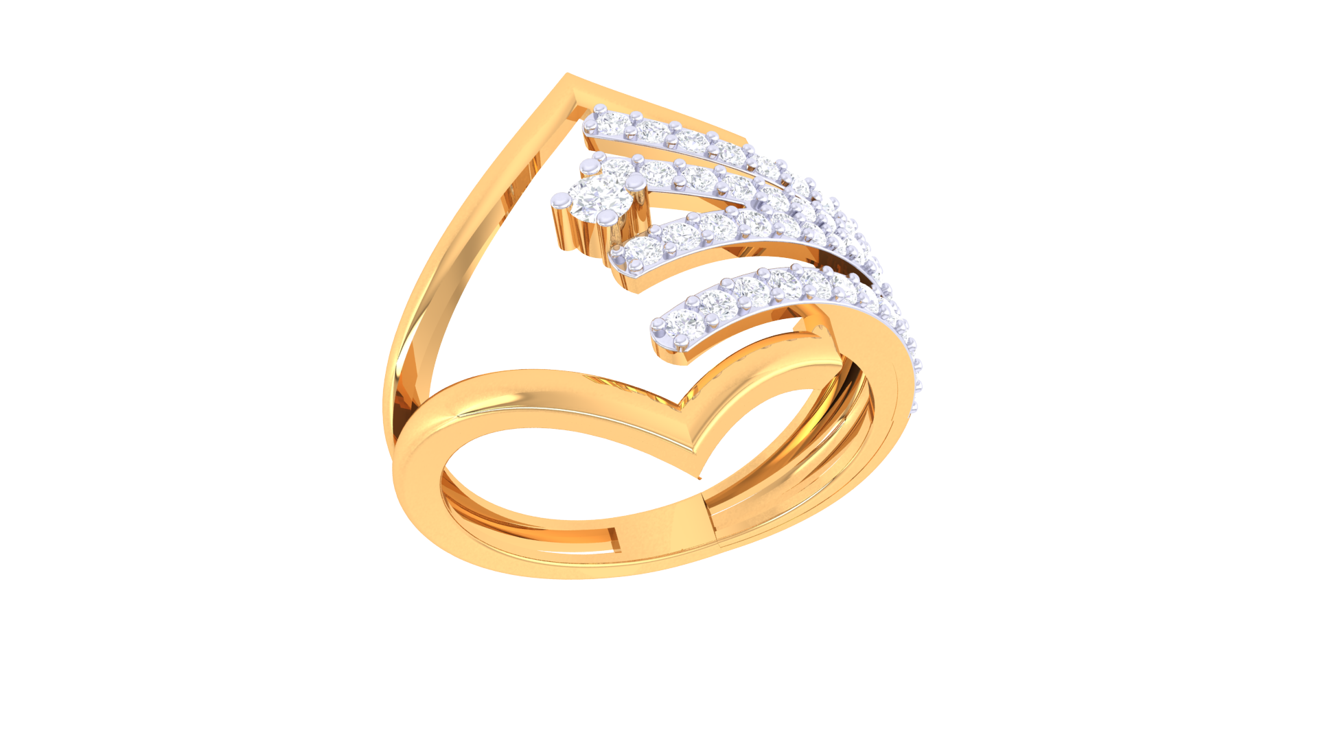 Waves of Devotion Gold Ring