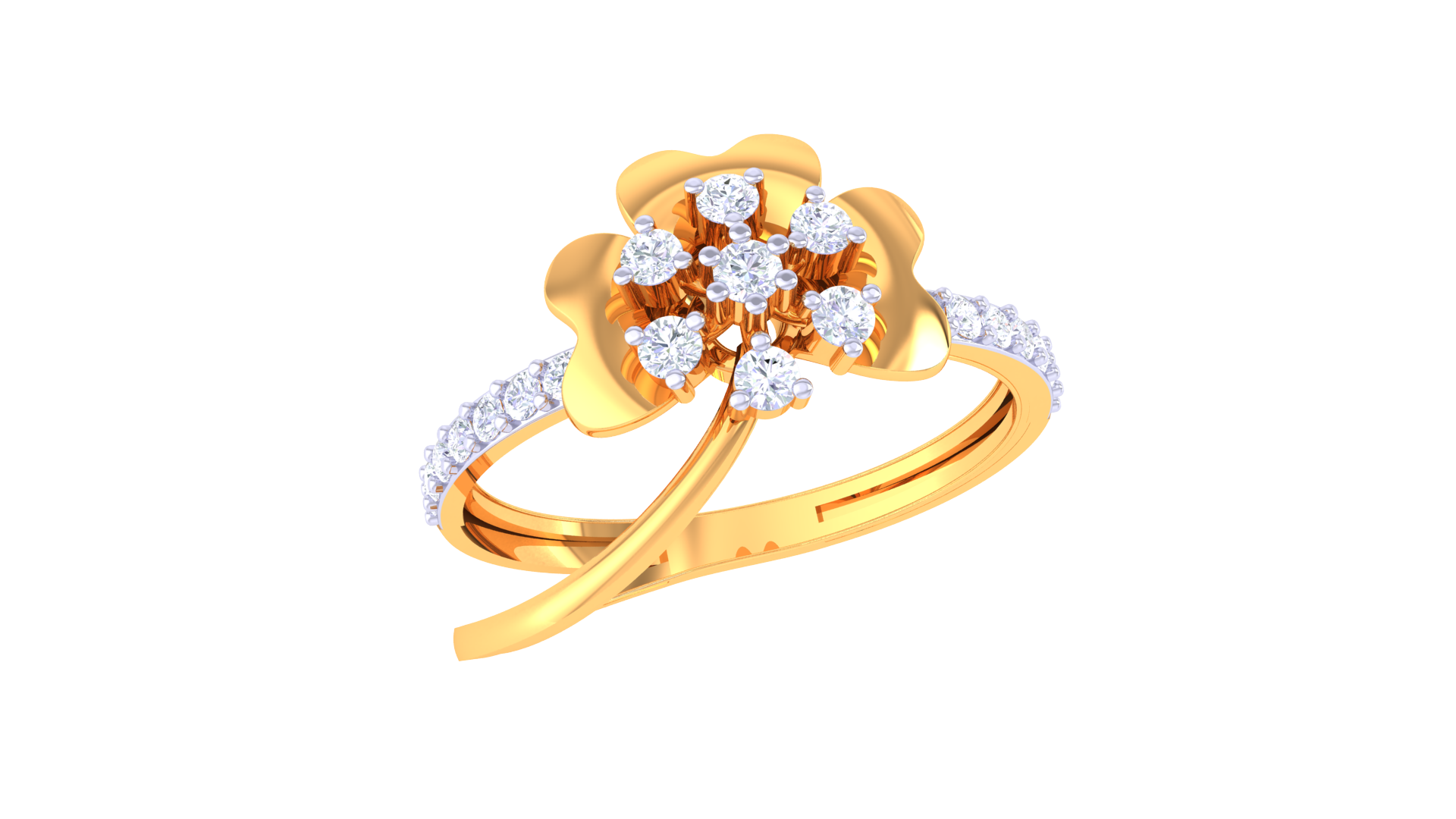 Golden Blossom Harmony Statement Ring