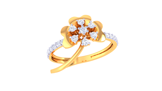 Golden Blossom Harmony Statement Ring