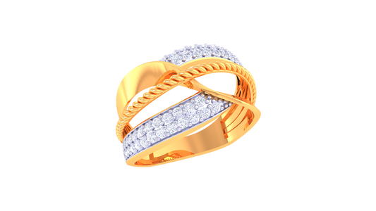 Shimmering Curve Contrast Accent Ring