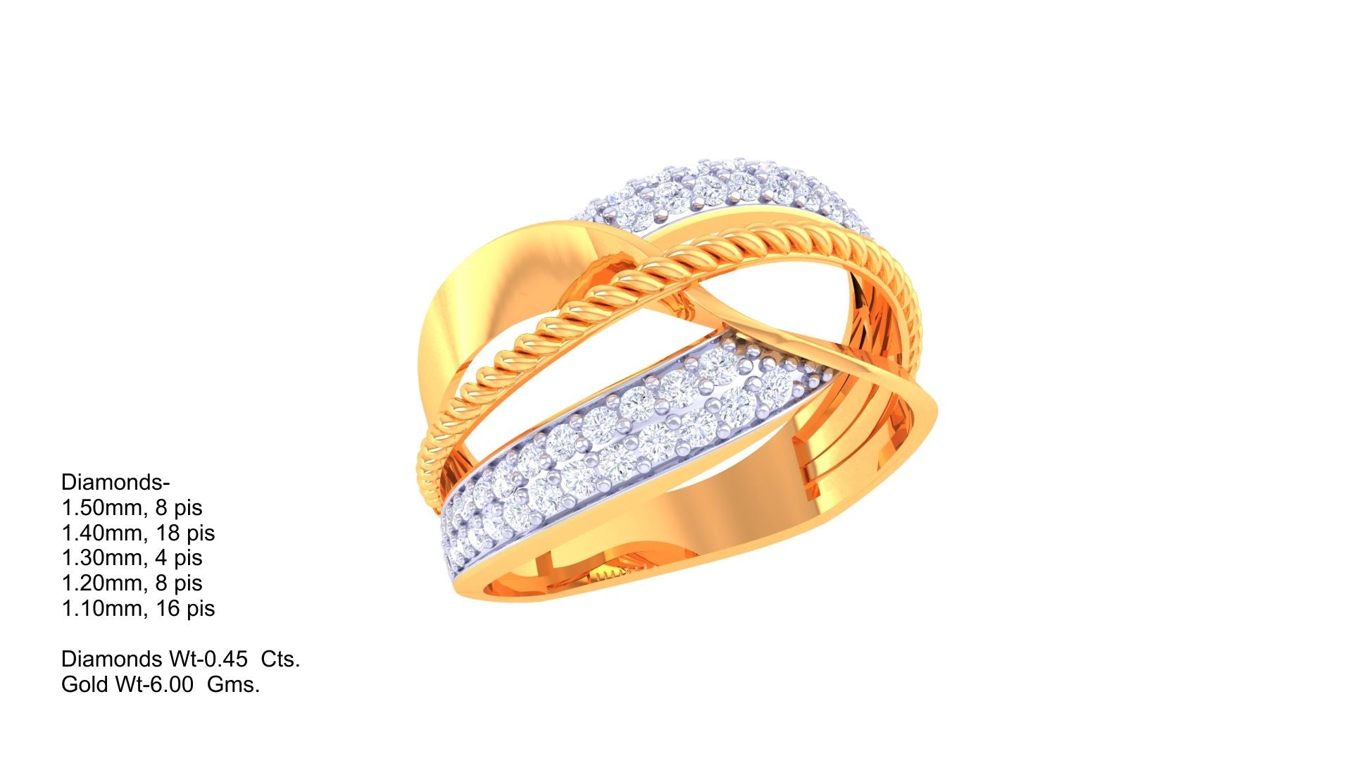 Shimmering Curve Contrast Accent Ring