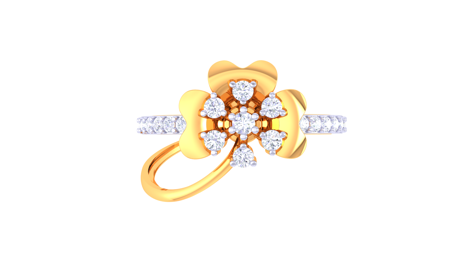 Golden Blossom Harmony Statement Ring