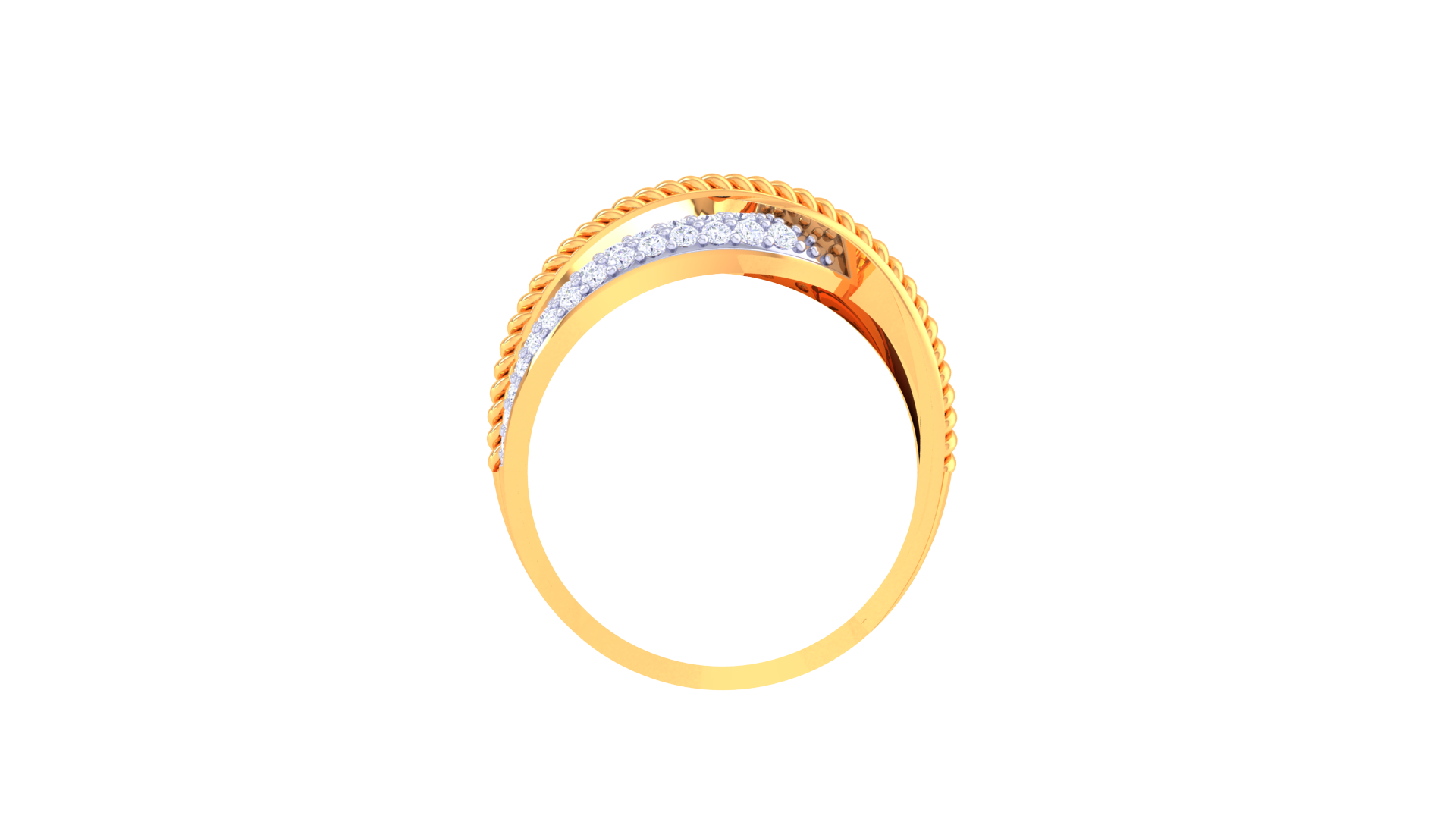 Shimmering Curve Contrast Accent Ring