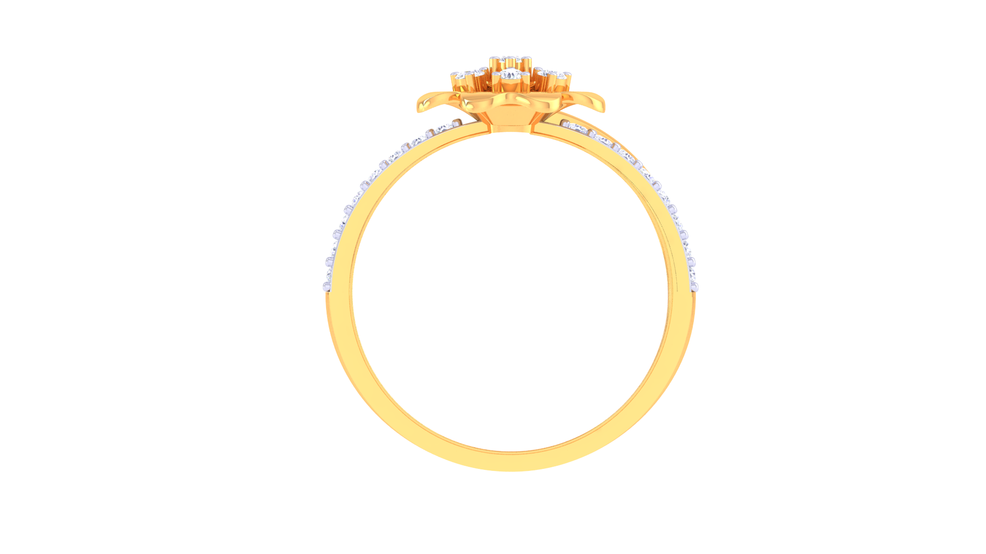 Golden Blossom Harmony Statement Ring