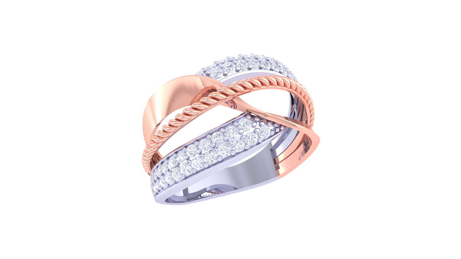 Shimmering Curve Contrast Accent Ring