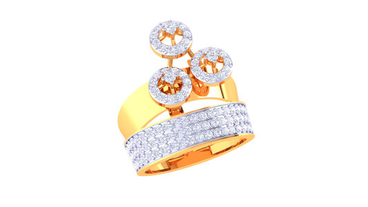 Modern Trio Cluster Diamond Ring