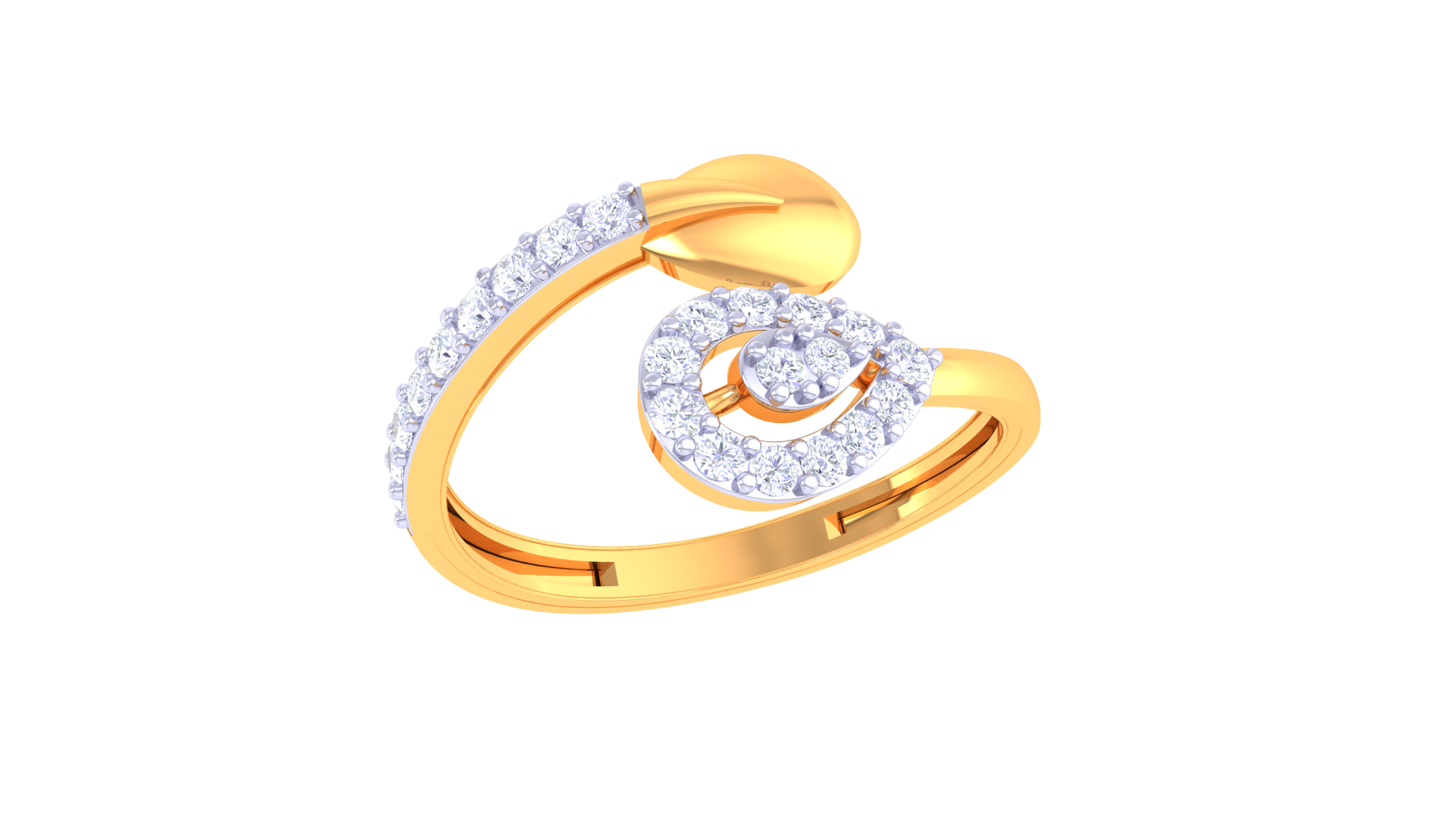 Contemporary Trine Pavé Band Ring