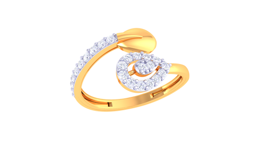 Contemporary Trine Pavé Band Ring