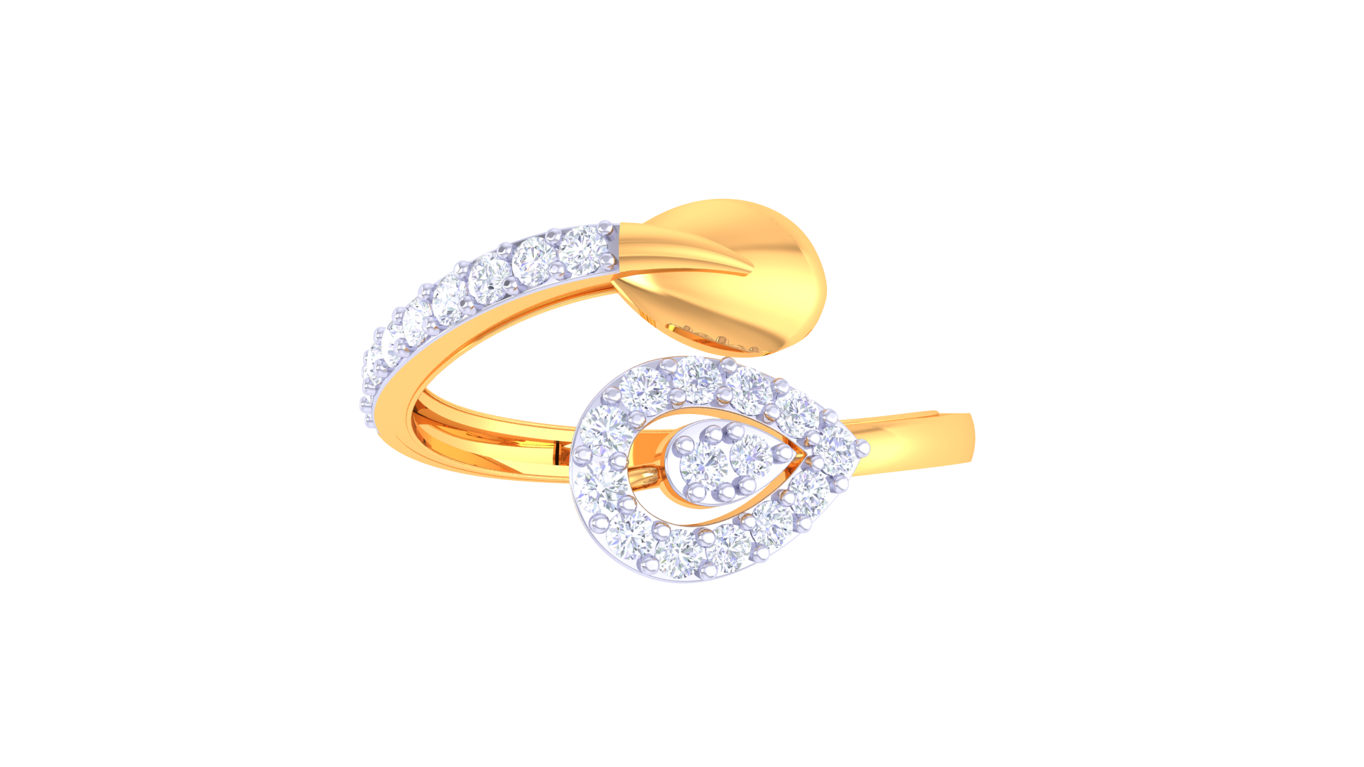 Contemporary Trine Pavé Band Ring