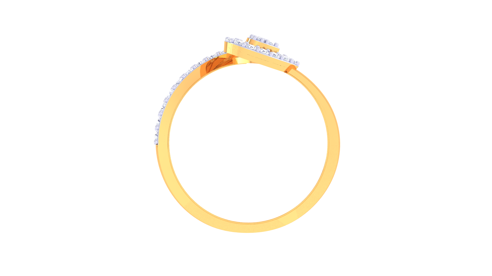 Contemporary Trine Pavé Band Ring