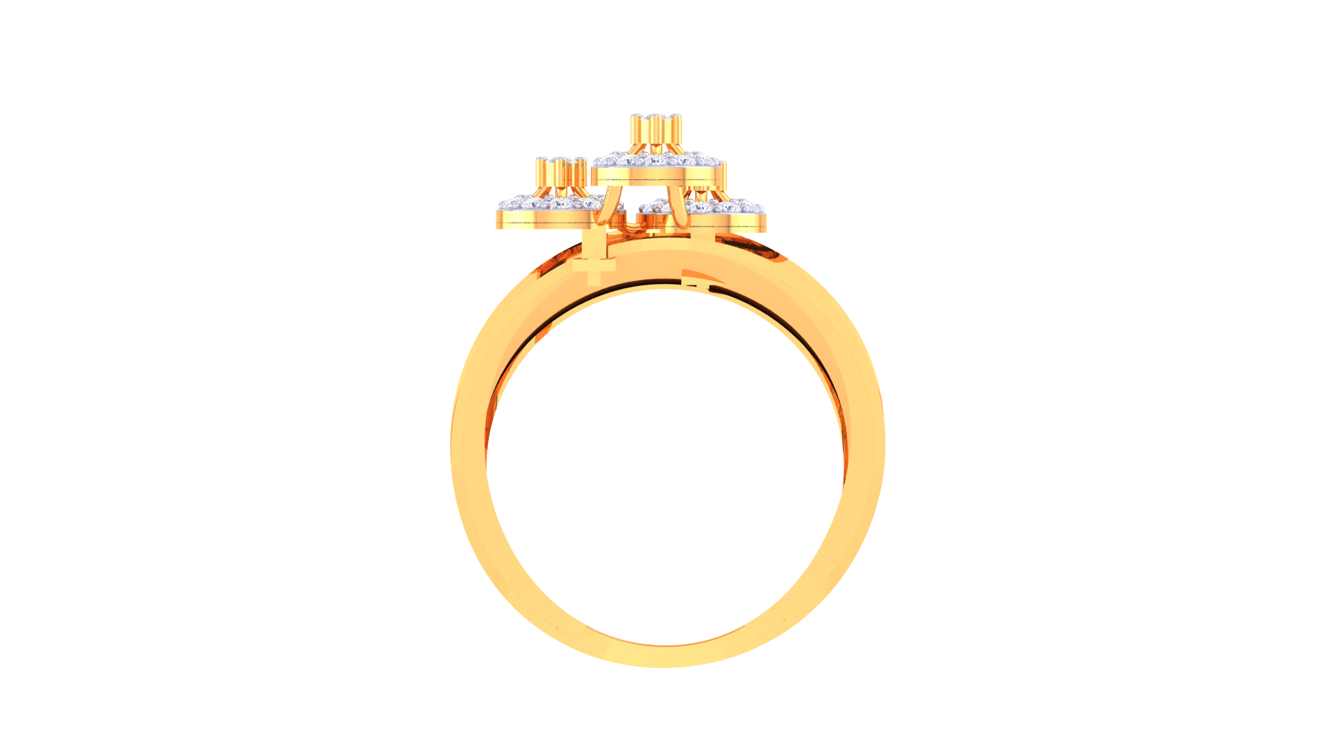 Modern Trio Cluster Diamond Ring