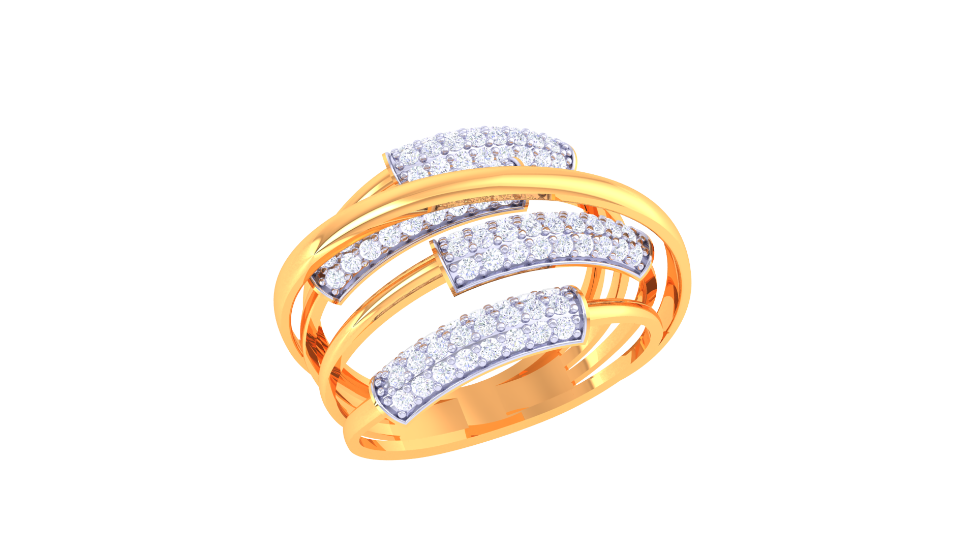 Triple Row Radiance Diamond Band Ring