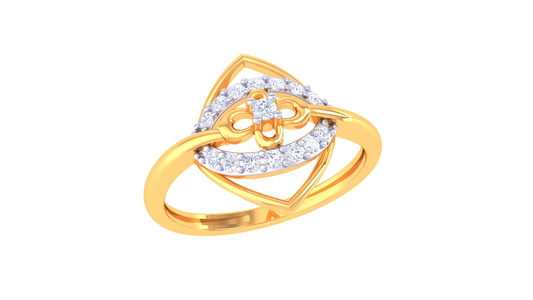 Golden Prism Cluster Statement Ring