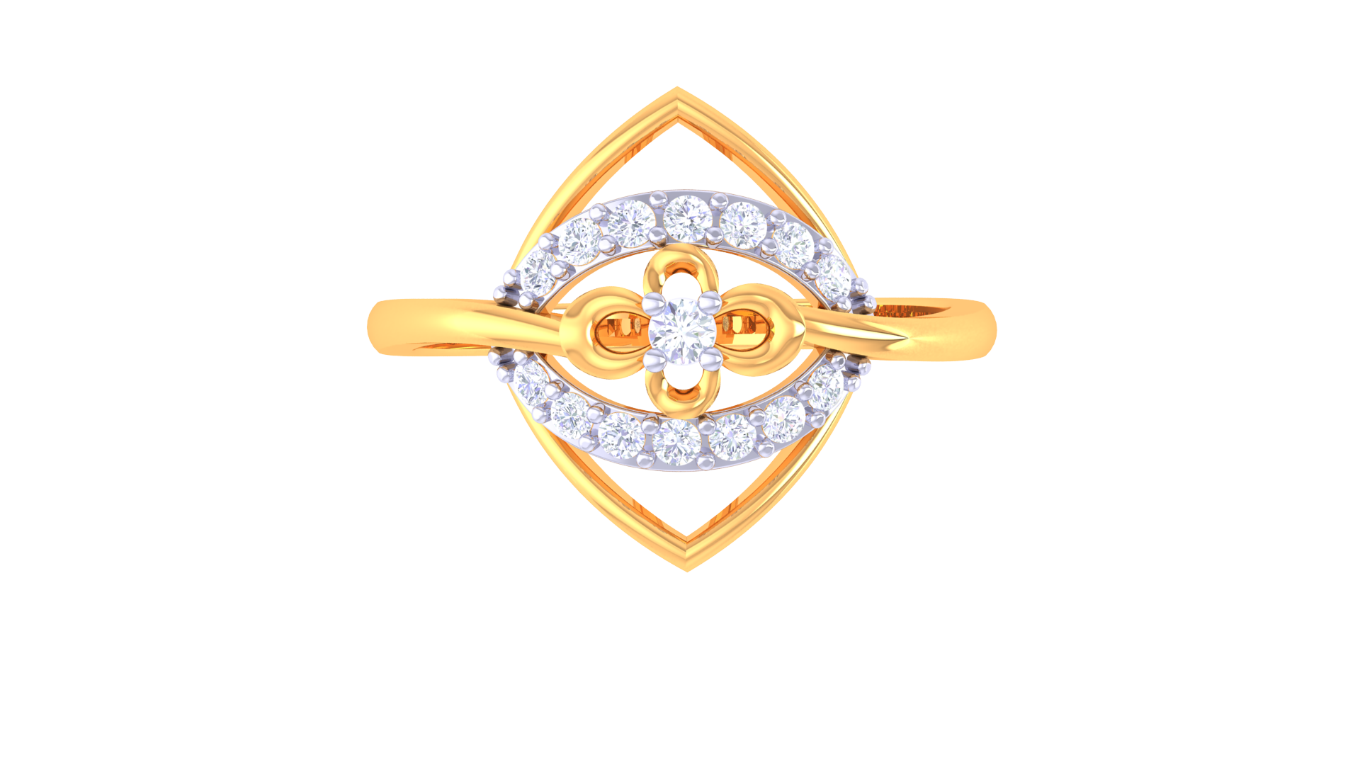 Golden Prism Cluster Statement Ring