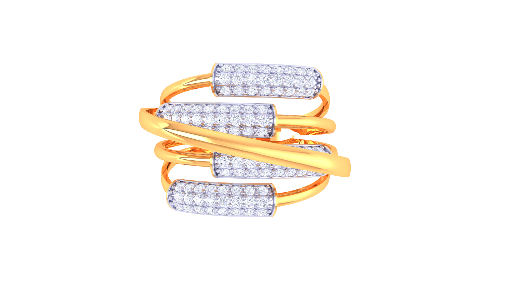 Triple Row Radiance Diamond Band Ring