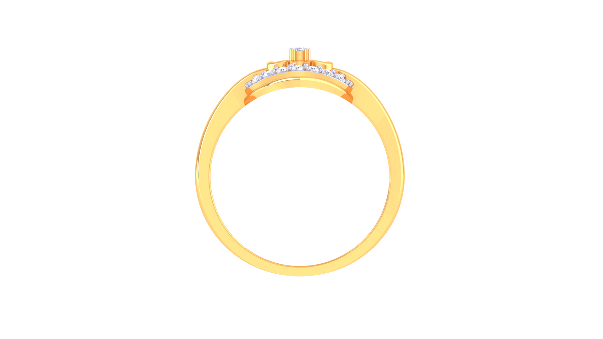 Golden Prism Cluster Statement Ring
