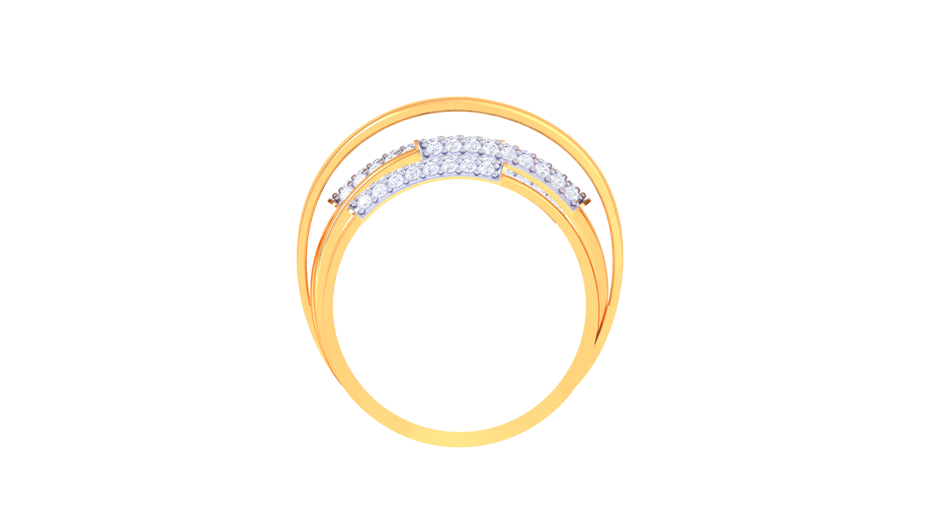 Triple Row Radiance Diamond Band Ring