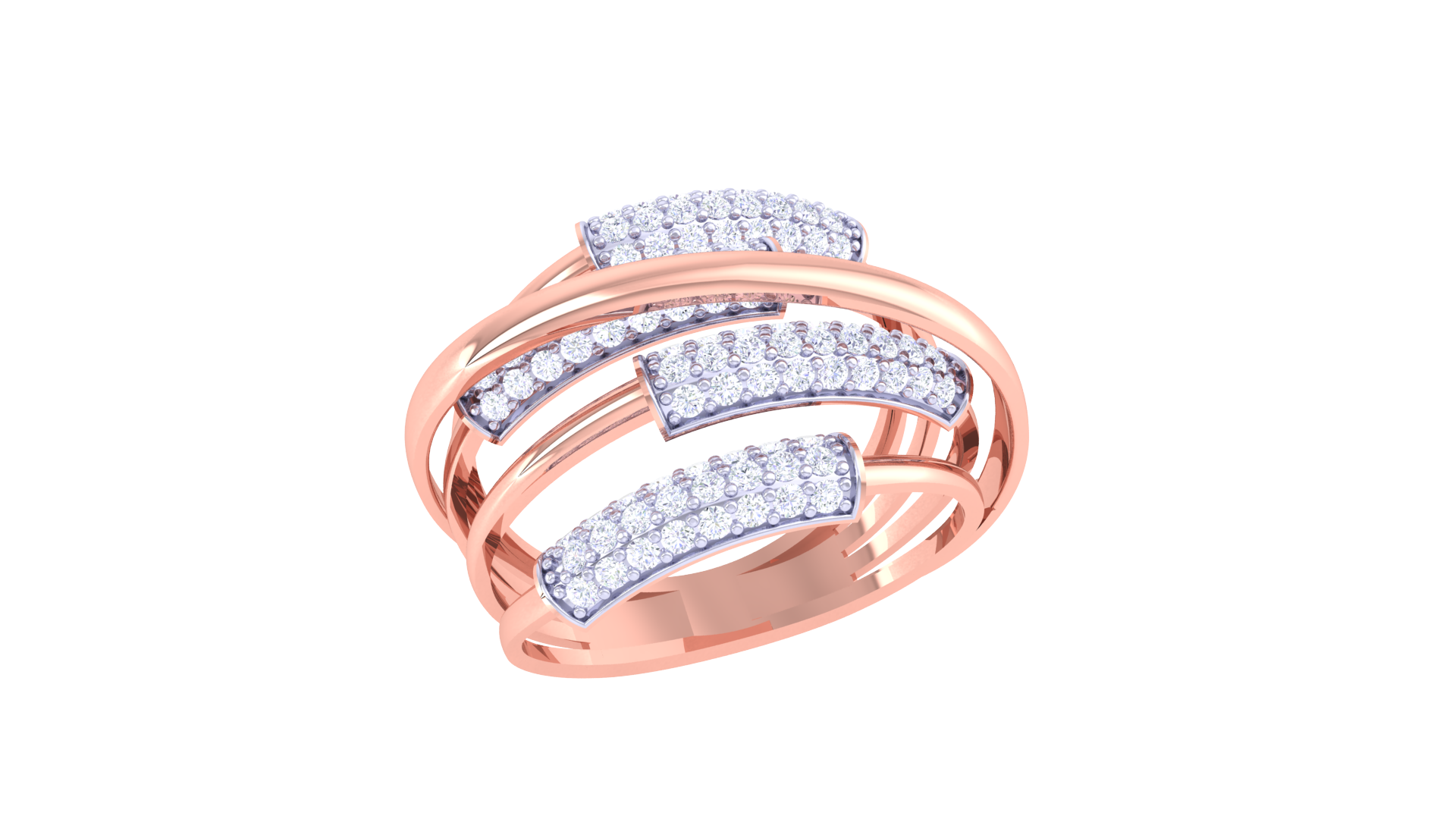 Triple Row Radiance Diamond Band Ring