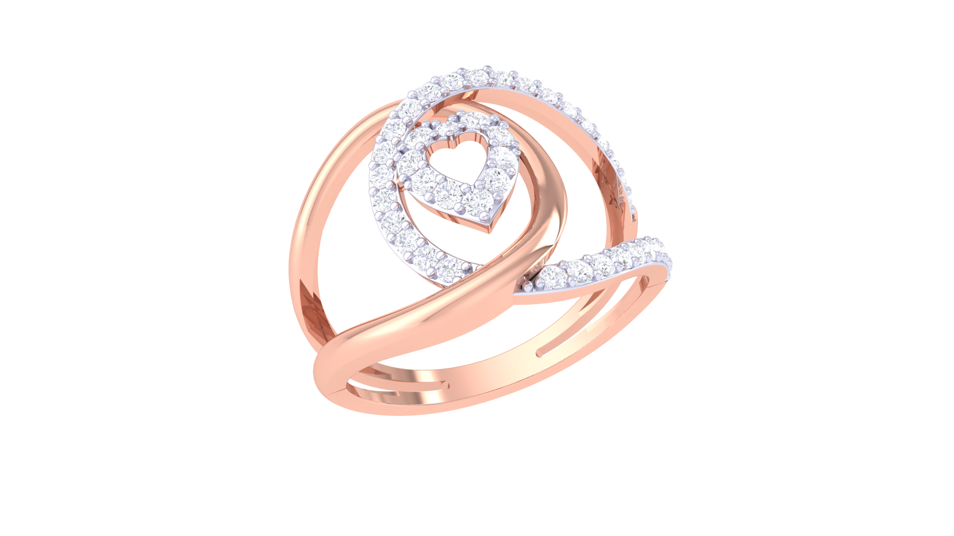 Lyrical Embrace Gem Heart Ring