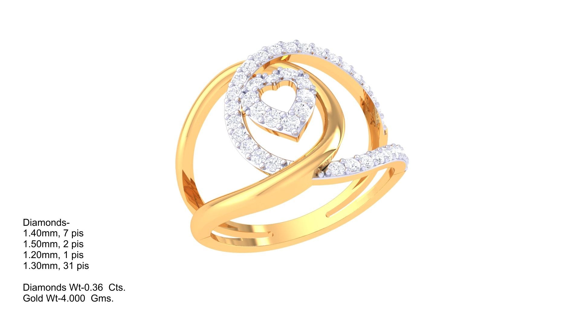 Lyrical Embrace Gem Heart Ring