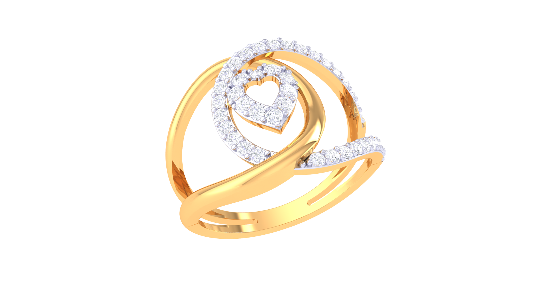 Lyrical Embrace Gem Heart Ring