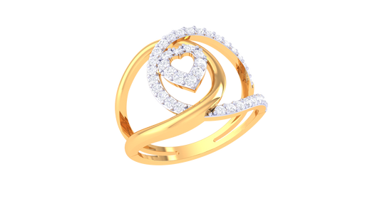 Lyrical Embrace Gem Heart Ring