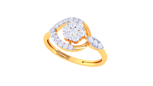 Golden Spiral Blossom Statement Ring