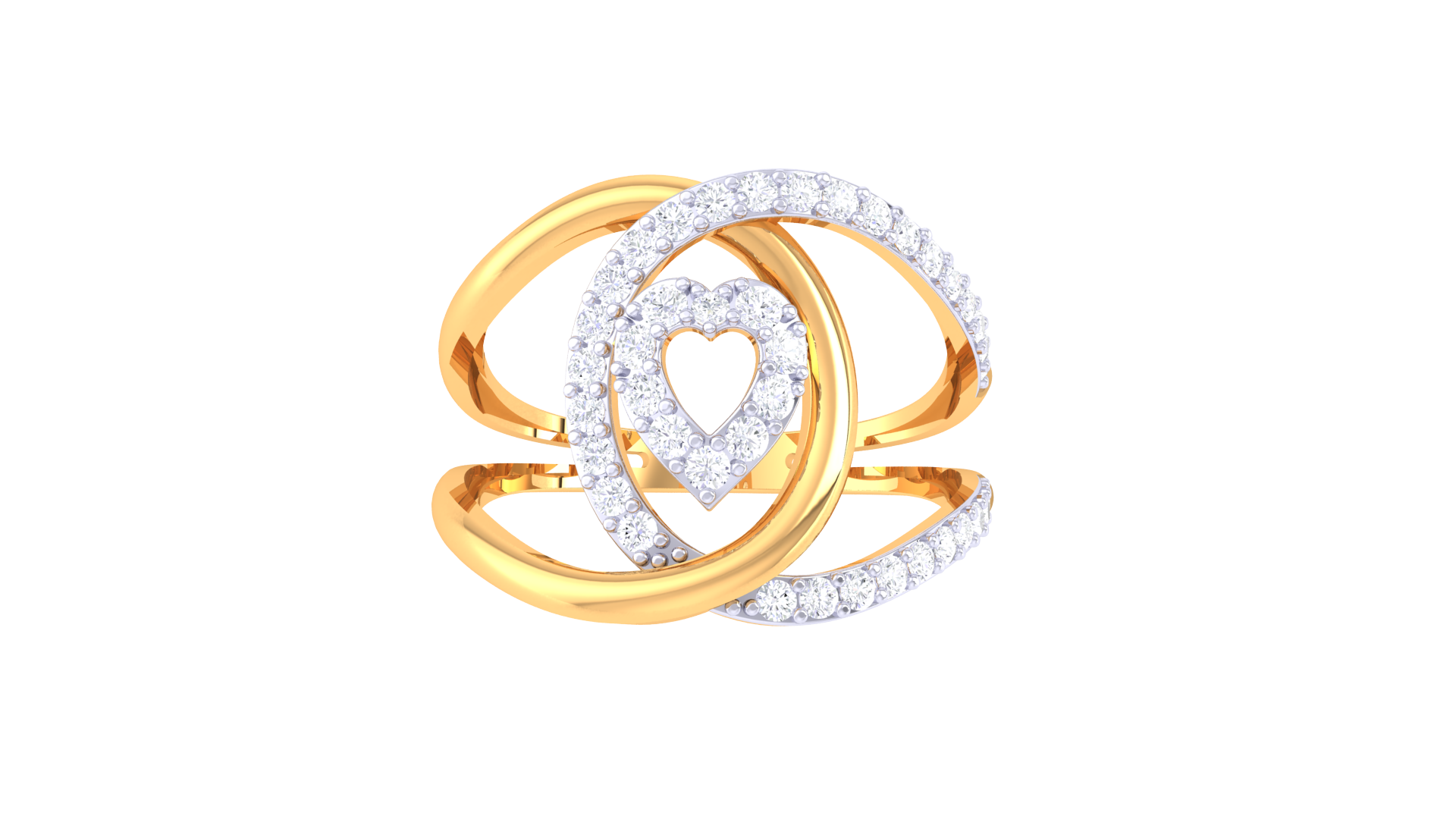 Lyrical Embrace Gem Heart Ring