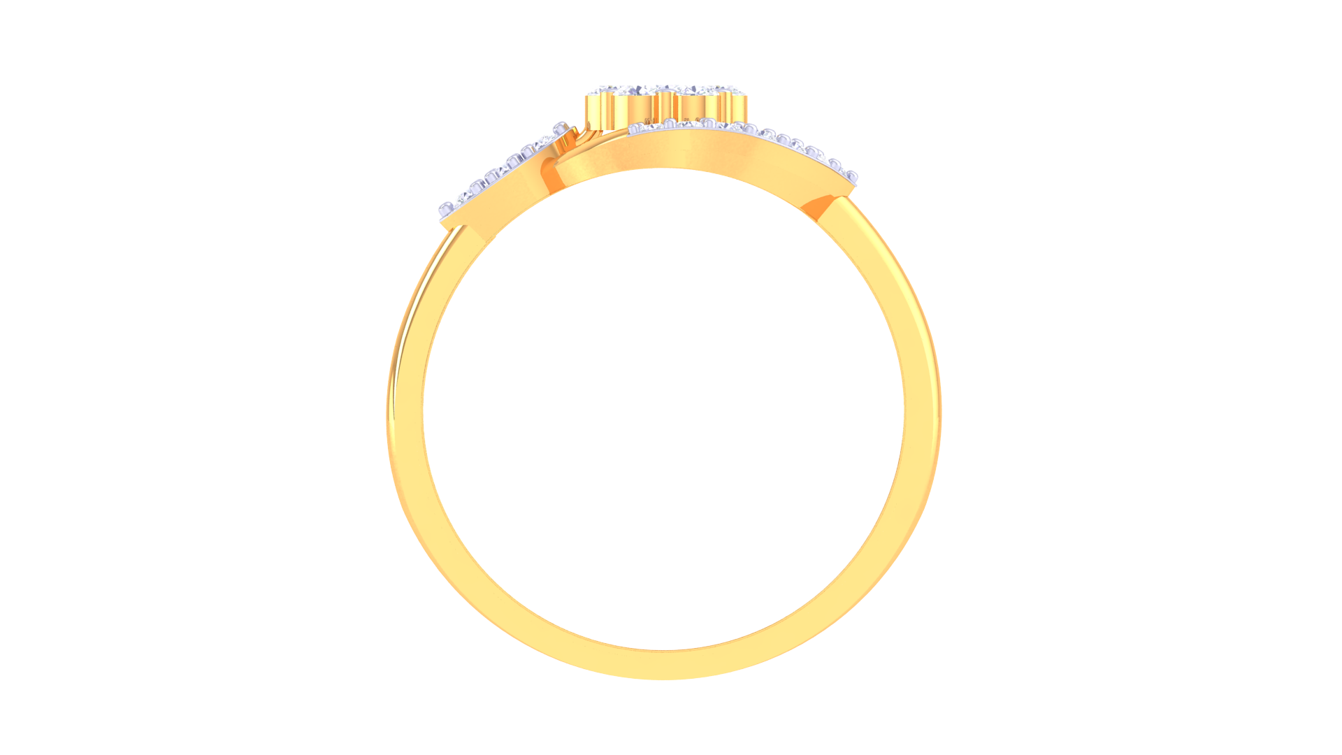 Golden Spiral Blossom Statement Ring