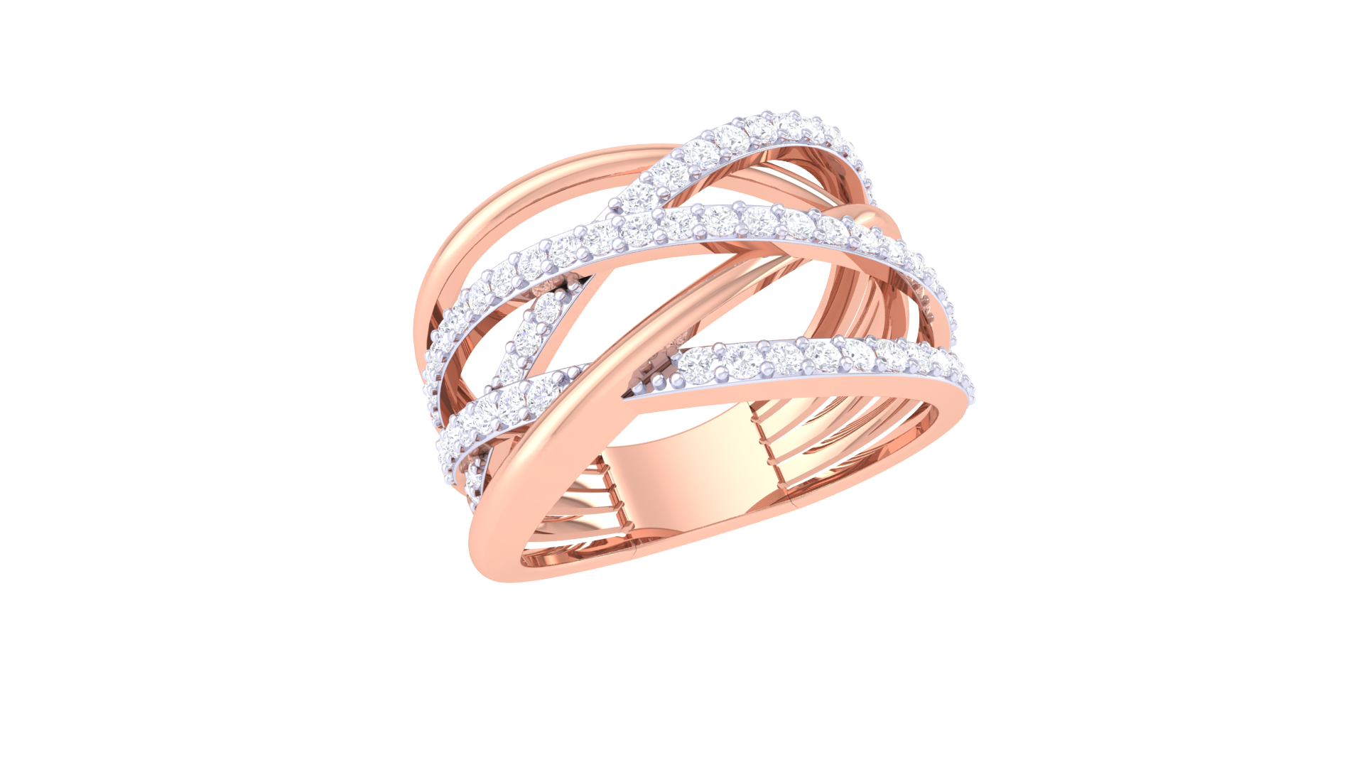 Solar Flare Ribboned Diamond Ring